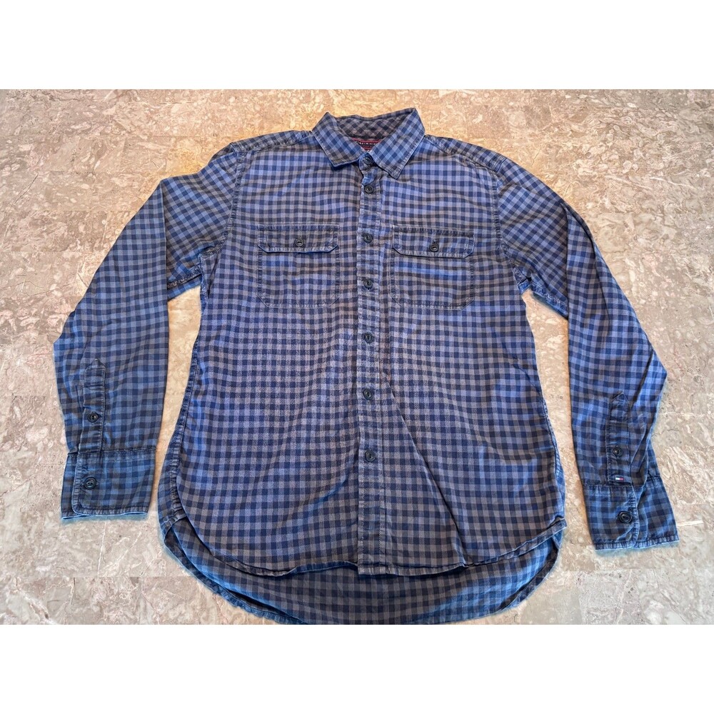 Tommy Hilfiger Men's Premium Denim Blue Long Sleeve Button Up Shirt , Size M